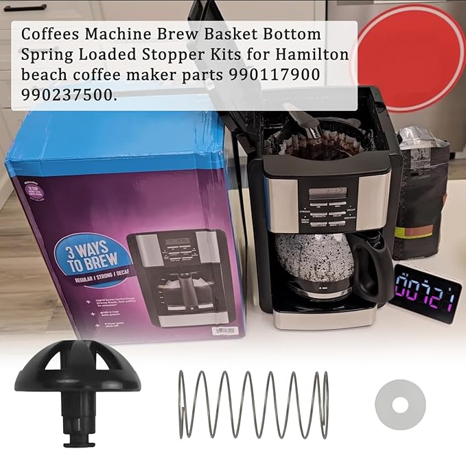 Coffee machine parts 2-Pack Coffee Replacement Brew Basket Spring Loaded Stopper Kits Fits For Mr. Coffee Hamilton Parts Number 990117900 990237500 Coffee Machine Accessory