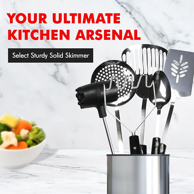 Chef Craft Select Sturdy Skimmer, 13.25 inch, Stainless Steel