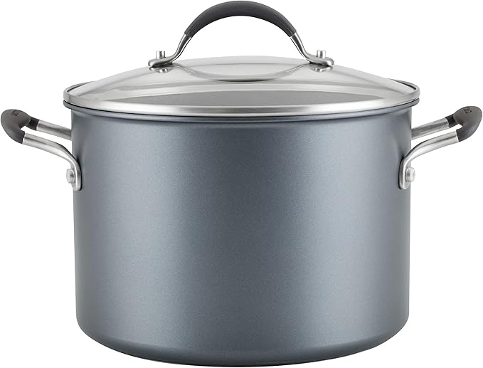 Circulon A1 Series with ScratchDefense Nonstick Induction Cookware, Stockpot with Lid, Pasta Pot, Kitchen Essentials, 8-Quart, Graphite