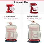 BAGSPRITE Stretchy Stand Mixer Cover with Appliance Slider– Washable Applicance Cover Compatible with KitchenAid Mixer 6/7/8 Quart – Dust Cover with Pockets for KitchenAid Accessories and Attachments
