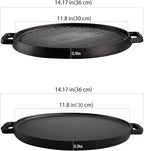 Lawei 12 Inch Cast Iron Griddles, 2-in-1 Reversible Grill/Griddle with Handle, Reversible Grill Plate Skillet for Stovetop, Gas Range, Electric Stovetop, Grill Open Fire