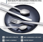 Silverware Set, Hunnycook 40-piece Silverware Set for 8, Stainless Steel Flatware Set, Include Fork Knife Spoon Set, Mirror Polished, Dishwasher Safe, Cutlery Set for Home Kitchen Restaurant Hotel