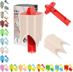 Pepper Corer, 2 in 1 Red Bell Pepper Seed Corer Remover Tool, Fruit & Vegetable Corers Quick Cave Tools for Jalapeno Cutter Deseeder, Red-S