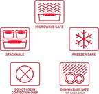 Sistema Heat & Eat Microwave Container Set, 4 Rectangular Microwaveable Food Containers with Lids & Steam Release Vents, Dishwasher & Freezer-Safe Food Storage, 2 x 1.25L & 525mL Sizes, BPA-Free