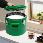 15.85Qt Insulated Food Container, Stainless Steel Container, 15L Commercial Food Soup Carrier 12 Hours Heat Preservation for Hot and Cold Food Storage Restaurant Canteen Home Lunch Use (Green, 15L)