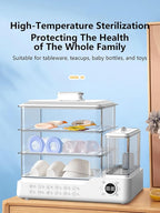 Electric Steamer 3 Tier Food Steamer Vegetable Steamer with Detachable Water Tank 24L Capacity Touch Screen Display for Home Restaurant Party