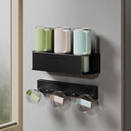 Magnetic Cup Holder for Fridge for 20/30/40 oz Stanley Tumblers Water Bottle Storage Holders & Lid Hook Organizers (3 Cups, 5 Hooks)