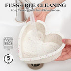 8 Inch Silicone Heart Shaped Cake Pans Small Heart Cake Pan Set Nonstick Silicone Heart Molds for Baking (2 Pcs, Cream)