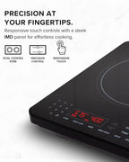 Nuwave PIC Double Portable Induction Cooktop, 900W/1500W/1800W Options, Two 8” Heating Zones, 106 Precise Temperatures from 50°F–575°F in 5°F Increments, Shatter-Resistant Ceramic Glass