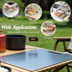 100% Pure Titanium Cutting Board, Double-Sided Titanium Cutting Boards for Kitchen Dishwasher Safe, Camping Metal Charcuterie Chopping Board Mat for Meat, Fruit & Cheese (XL, 13.6”×9.5”)