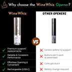 Electric Wine Aerator & Opener Set by WineWhiz with Case and Accessories (Rechargeable Stainless Steel Corkscrew, Dispenser, Foil Cutter Tool, Stopper), Ideal Gift for Housewarming
