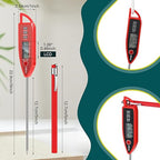 Copkim 10 Set Waterproof Food Thermometer for Water, Liquid, Candle and Cooking Digital Meat Thermometer with Long Probe Instant Read for Kitchen BBQ Grill Candy (Red)