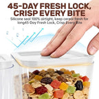 Cereal Dispenser Countertop 2 Pack, 3L Large Cereal Containers Storage Airtight for Kitchen Pantry, Dual Control Plastic Dry Food Dispenser for Cereal, Rice, Grains, Candy, Coffee Beans