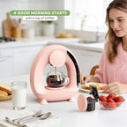 BENFUCHEN Pod and Grounds Single-Serve Coffee Maker, 2 in 1 One Cup Coffee Machine Compatible with K-Cup Pod & Coffee Grounds/Tea, Compact Design, 4-8oz, Pink