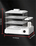 Zuhuachi 24L Electric Steamer, Three-Layer Food Steamer, Stainless Steel Steamer With Detachable Water Tank, 800w Large Capacity Breakfast Machine With Timer, Suitable For Families And Gatherings