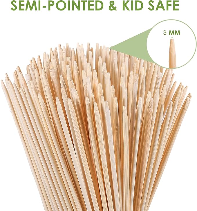 Smores Sticks 36" Long 5 mm Thick, 120 PCS Marshmallow Roasting Smore Sticks Bamboo, Disposable Marshmellow Sticks Camping Heavy Duty SMores Skewers for Outdoor Fire Pits Campfires Hot Dog Sausage