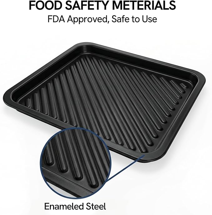 VAL CUCINA Air Fryer Enamel Baking Pan Replacement Parts Compatible with VCO12TM Air Fryer Toaster Oven (Enamel Baking Pan)
