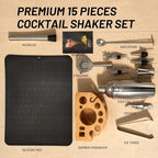 Silicone Pad Included Cocktail Shaker Set Bartender Kit,Mixology Bartender Kit 13-Piece with Bamboo Stand,Martini Shaker Kit with All Essential Accessory Tools for Drink Mixing Gift for him or her