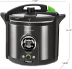 Presto 02144 12-Quart Digital Pressure Canner - Digital Display, Waterbath Capable, 10-Built-In Safety Features, Recipe Book, Black Stainless Steel