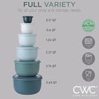 COOK WITH COLOR Prep Bowls with Lids- Wide and Deep Nesting Plastic Small Mixing Bowl Set with Lids, 12 Piece Set - Deep Bowls, Teal