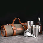 Etens Travel Bartender Kit – 22-Pc Bartending Kit with Bar Tools Bartender Accessories, Waxed Canvas Tool Bag – Professional Stainless Steel Bar Tools Set with Standard Jigger, Unbreakable Squeezer