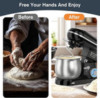 Electric Stand Mixer with 5.3 Quart，Cake Mixer with Stainless Steel Bowl and Stand, Kitchen Mixer Tilt-Head Design – Includes Dough Hook, Whisk & Beater-Great for Baking Bread, Cakes, Cookies
