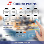 Fullwill 6QT Electric Pressure Cooker, 9-in-1 Multi-Use Programmable Pressure Cooker with Slow Cook, Rice Cook, Steamer, Sauté, Yogurt Maker, Food Warmer, Foodie Helper