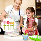 Flower Measuring Spoons Set in Pot - Ceramic Baking Measuring Spoons with Holder for Dry & Wet Ingredients - Cute Flower Figurine - 1 Tbsp, 1 Tsp, 1/2 Tsp, 1/4 Tsp - Unique Gift, Dishwasher Safe(Blue）