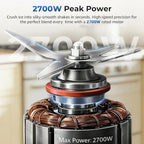 Home Blender, 2700W High-Speed Blender for Ice Crushing Power, Stainless Steel Blades, Kitchen Timer, 10 Speeds, 6 Programs for Smoothies, Frozen Drinks, Self-Cleaning, 64oz Bulk Production