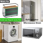 Magnetic Shelf for Fridge with Wood Lid, Fruit Potato & Onion Storage Bins, Magnetic Spice Rack for Refrigerator Pantry Organizer & Storage, Large Container for Refrigerator, Kitchen Counter & Laundry