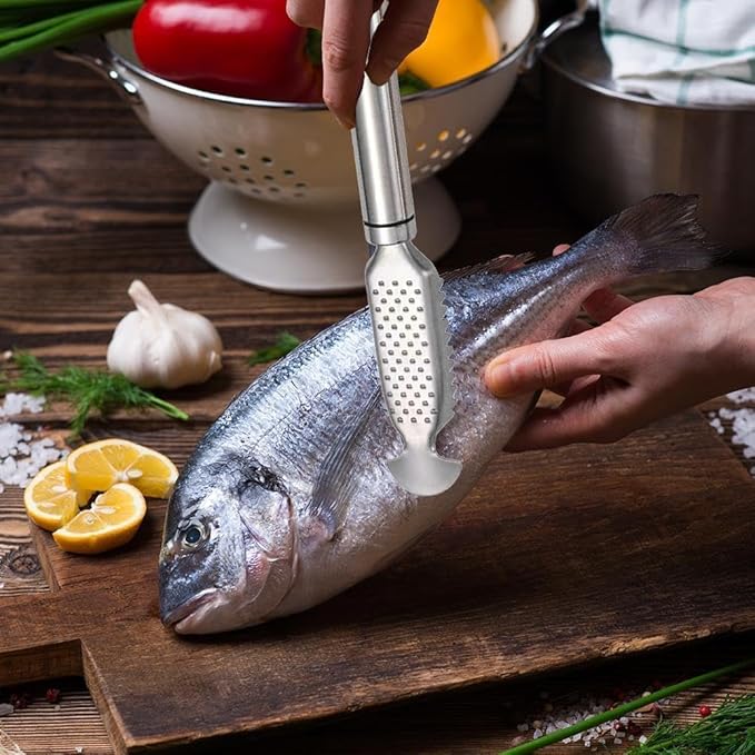 Fish Scales Scraping Tool,Multifunction Stainless Steel Fish Scale Knife Fish Cleaning Kit,Fish Scale Peeler,Fish Descaler Tool,Fish Scaler Remover,Removing Tool Specialty Gadgets