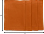 Solino Home Cotton Linen Placemats Set of 4 - Hemstitch Cinnamon Placemats 14 x 19 Inch - Machine Washable Table Mats