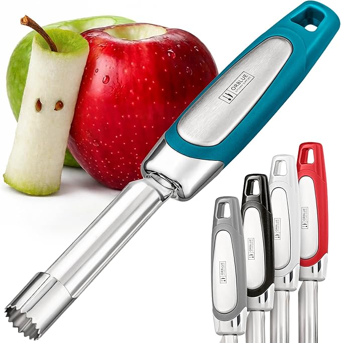 Orblue Premium Apple Corer Tool - Durable Stainless Steel Fruit Core Extractor Tool - Apple Corer Remover, Blue