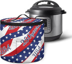 Stars and Stripes Pressure Cooker Dust Cover for America250 Zipper Clouse Slow Cooker Storage Bag Pressure Cooker Organizer Bag Insulated Carrier for 6 Qt Pressure Cooker