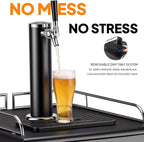 ROVSUN BF-152 Full Size 5.4 Cu.Ft, Beer Kegerator with CO2 Tank Included, Draft Beer Dispenser for Home Bar, 152L Beverage Refrigerator Direct Cool, Metal Cabinet, Single Tap, Silver