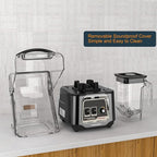CRANDDI Commercial Blender, 2200W Countertop Blenders with Removable Shield, Quiet Smoothie Blender for Shakes and Ice Crushing, 52oz, 38000 RPM Professional Blenders for Kitchen, K80 (Grey)