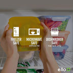 Ello Snap & Nest 10-Piece 4.5 Cup Plastic Meal Prep Set, Reusable Food Containers for Healthy Eating, Freezer, Dishwasher Safe, Cactus Blooms