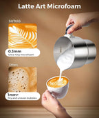 Milk Frother, 27oz All-in-1 Milk Steamer and Frother for Coffee, Variable Froth Thickness, Hot & Cold Foam Milk Warmer with Temperature Control