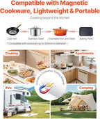 VEVOR Portable Induction Cooktop, 1500W Electric Induction Burner with 9 Temperature Settings, Countertop Induction Hot Plate with 4H Timer, 24H Reservation, Child Lock, Easy to Clean, for Cooking