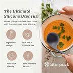Starpack 'Like a Boss' XL Premium Silicone Cooking Utensils Set (6 Pcs) 13" - Heat Resistant Kitchen Utensils 600°F - Non-Stick Silicone Utensil Set - Large Kitchen Utensils Set for Cooking & Serving