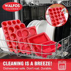 Walfos Silicone Cupcake Pan Set, 2-Piece Mini 24 Cups Muffin Baking Pan, BPA Free and Dishwasher Safe, Non-stick , Great for Making Muffin Cakes, Fat Bombs