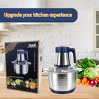 Food Processor,5-Speed Electric Food Chopper,Meat Grinder 5L(20Cups) with Two 6-Blade Sets,500W Powerful Vegetable Chopper Used for Dough Mixing,Meat, Nuts, Fruits, Garlic and Vegetables