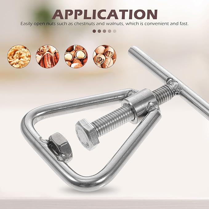 SHINEOFI Macadamia Nut Opener and Walnut Shell Opening Tool, Stainless Steel Labor-Saving Nutcracker Clamp for Kitchen Use, Sturdy Handheld Specialty Gadget for Nut Shell Opening at Home
