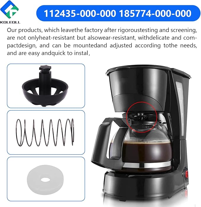 2 Pack Coffee Maker Brew Basket Stop Valve Kit 112435-000-000 185774-000-000 Compatible with Hamilton Beach Coffee Makers 990117900 990237500