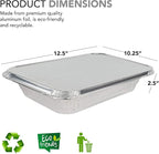 Stock Your Home Disposable Aluminum Pans with Lids 9x13 (25 Pans and 25 Lids), Food Containers for Baking, Cooking, Heating, Storing and Prepping