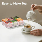Tea Bag Organizer 6 Grids. Mesh Tea Bag Holder with Handle, Teabag Holder, Tea Station Organizer for Countertop, Pantry, Kitchen, Cabinet - Pink