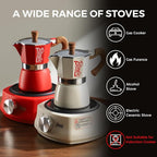 Espresso Maker Stovetop, Moka Pot 3 Cups, Espresso Pot Classic Italian Coffee Maker,Single Safety Valve (Black, 3 Cup)