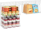 Jsskeeim 3-Pack Under Shelf Hanging Baskets with 360° Rotating Hooks - Space Saving Pantry Shelf Organizer for Kitchen Storage, Foldable Small Space Solutions for Pantry Organization, White