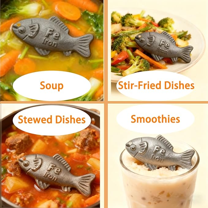 Iron Fish Cooking Tool,Add Natural Sources of Iron to Food and Water, Natural Irons Supplement to Irons Source for Adults Vegetarians, Cooking Great Gift (1)