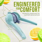 Zulay Kitchen Metal 2-in-1 Lemon Squeezer - Sturdy Max Extraction Hand Juicer Lemon Squeezer Gets Every Last Drop - Easy to Clean Manual Citrus Juicer - Easy-Use Lemon Juicer Squeezer - Blue/Purple